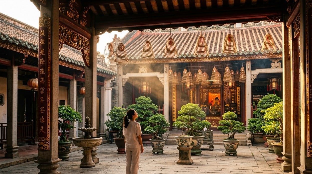 The courtyard of the Phuc Kien assembly hall in Hoi An old town