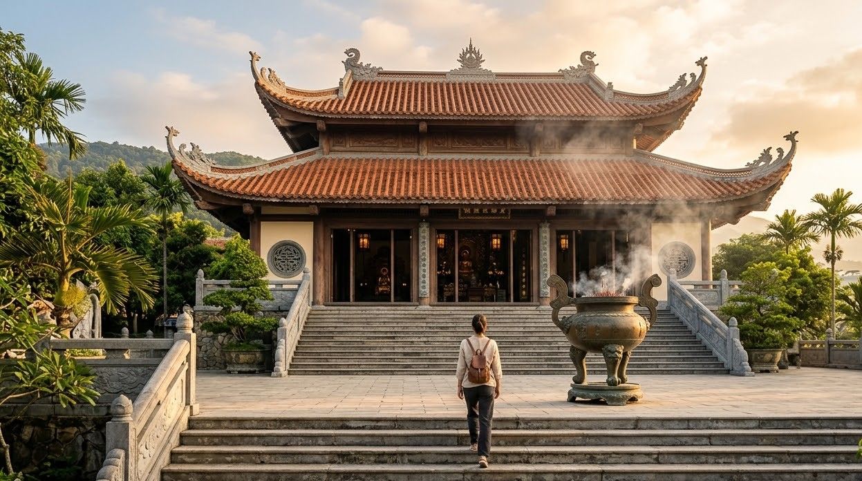 The main hall of Linh Ung pagoda on the Son Tra peninsula